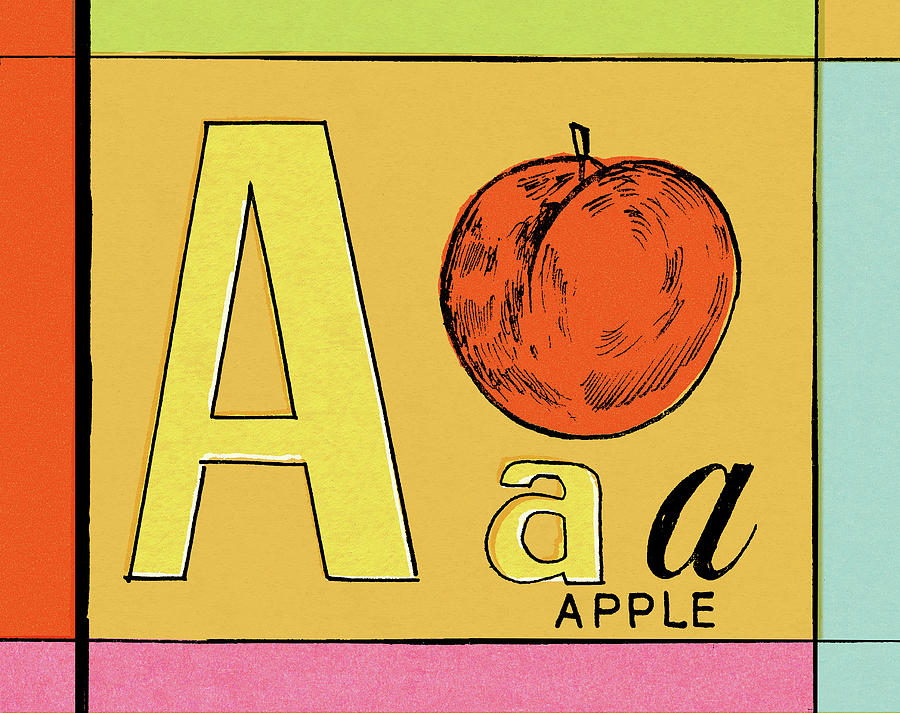 Vintage Drawing - A is for Apple by CSA Images