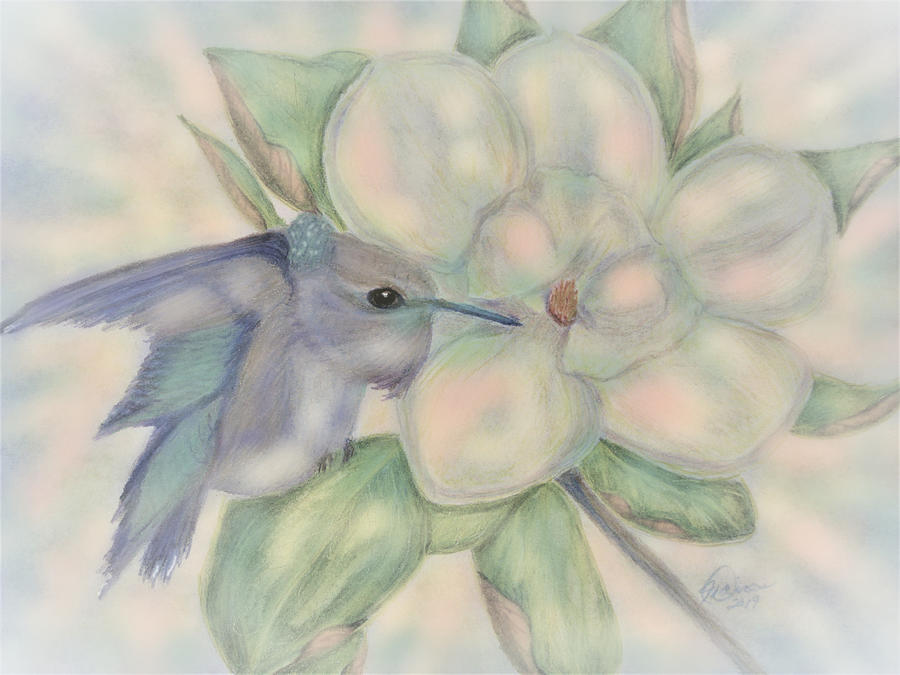 A Jewel in the Magnolia Digital Art by Angela Davies