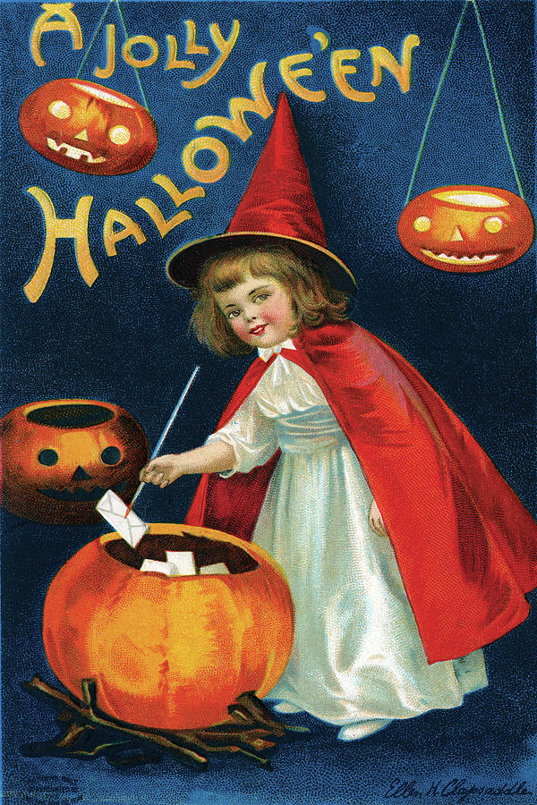 A Jolly Halloween Painting by Ellen H. Clapsaddle