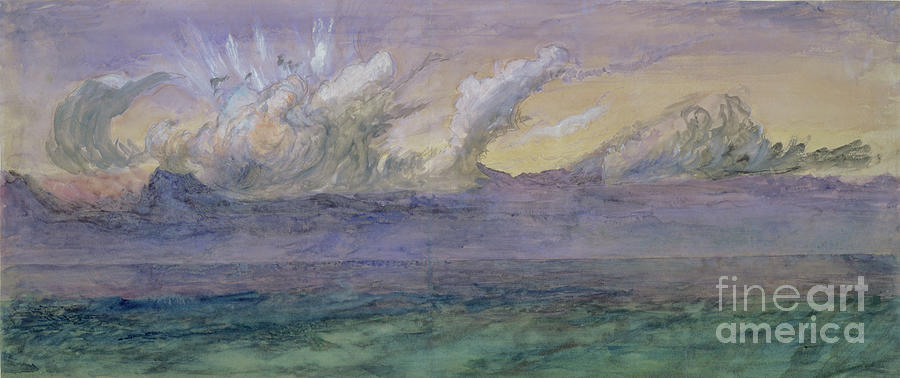 A July Thunder Cloud, Val Daosta, 1858 Painting by John Ruskin