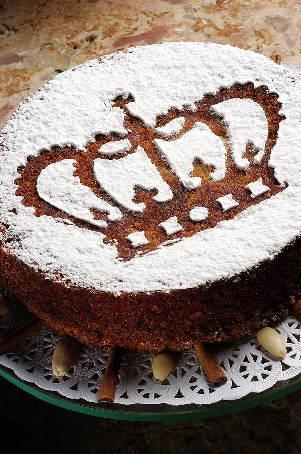 A Kings Cake With Icing Sugar portugal Photograph by Franco Pizzochero