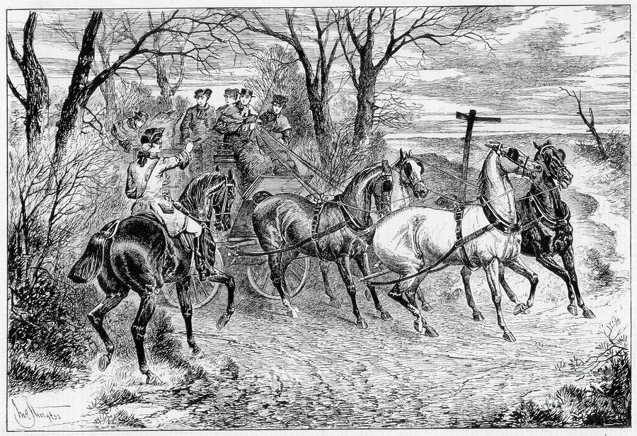 A Knight Of The Road, 1881.artist John Drawing by Print Collector
