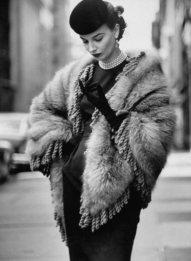 A Lady Modeling A Fringed Shawl Made Of Photograph by Gordon Parks A Lady Modeling A Fringed Shawl Made Of Photograph by Gordon Parks