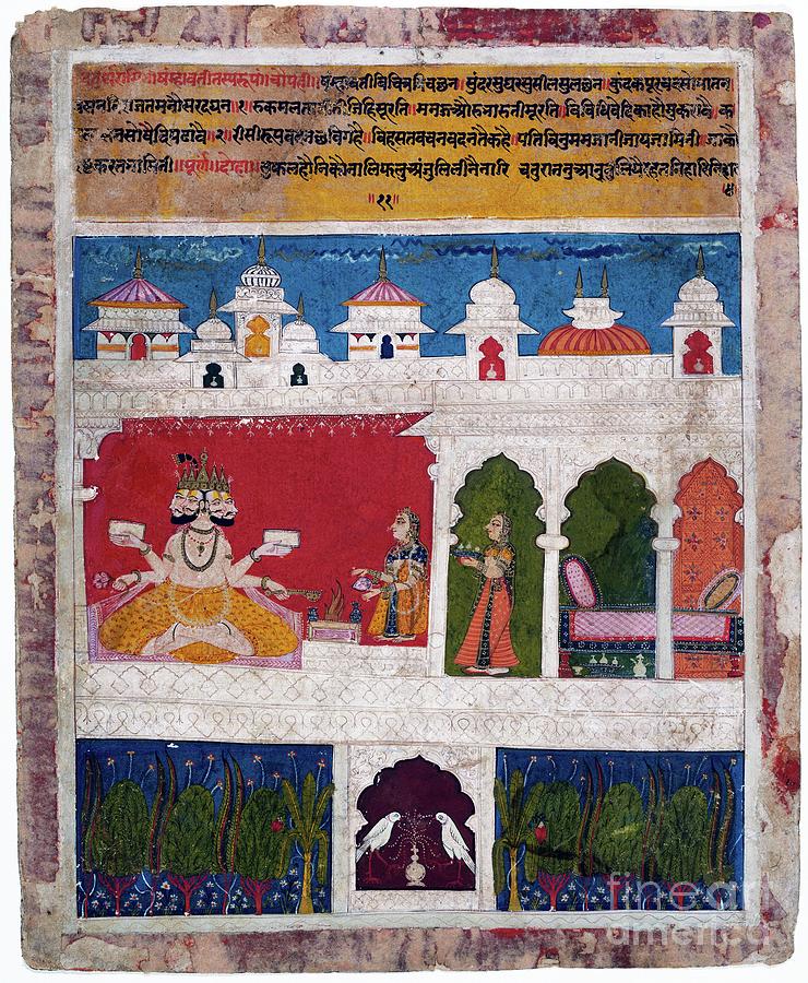 A Lady On A Terrace Offers The Ancient Vedic Ritual Sacrifice To Brahma ...