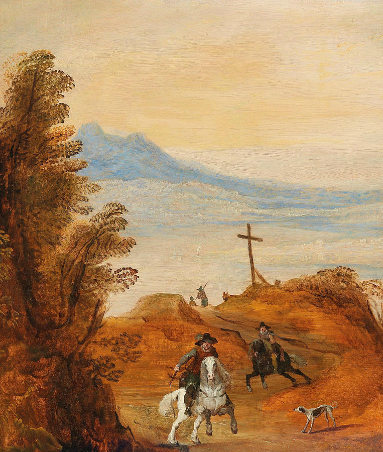 Mountain Painting - A Landscape with Horsemen by Joos de Momper
