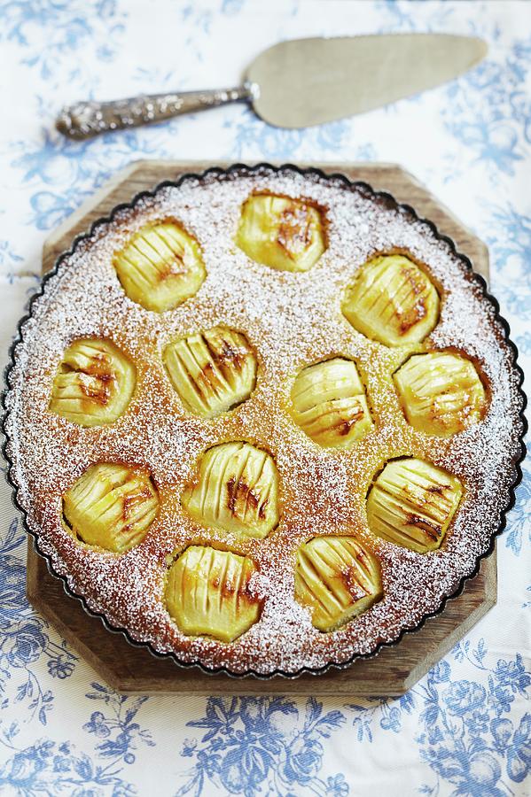 A Large Apple Tart With Whole Apples And Icing Sugar Photograph by Charlotte Tolhurst