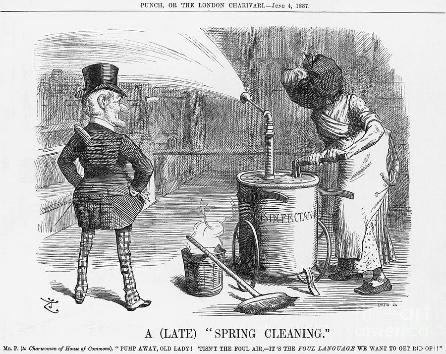 A Late Spring Cleaning, 1887. Artist Drawing by Print Collector