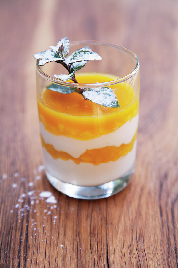 A Layered Dessert With Mango And Buttermilk Photograph by Michael Wissing