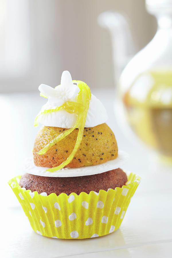 A Lemon Cupcake With Meringue Photograph by Atelier Mai 98