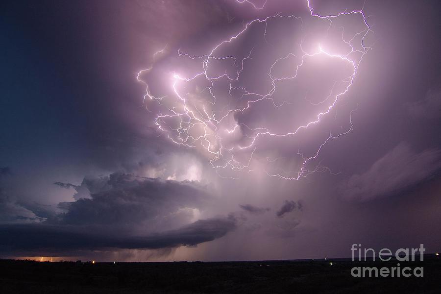A Lightning Storm Over Texas In North Photograph by Joshua Leach
