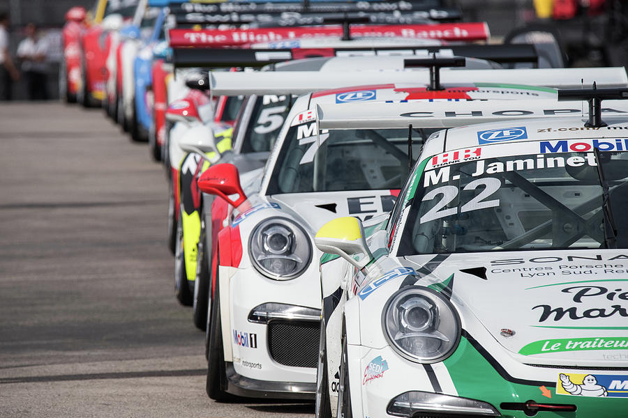 A Line of Porsches Photograph by Dave Wilson