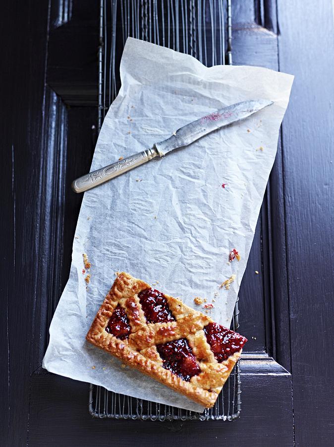 A Linzer Schnitte nutty Shortcrust Biscuit Topped With Jam Photograph by Brachat, Oliver