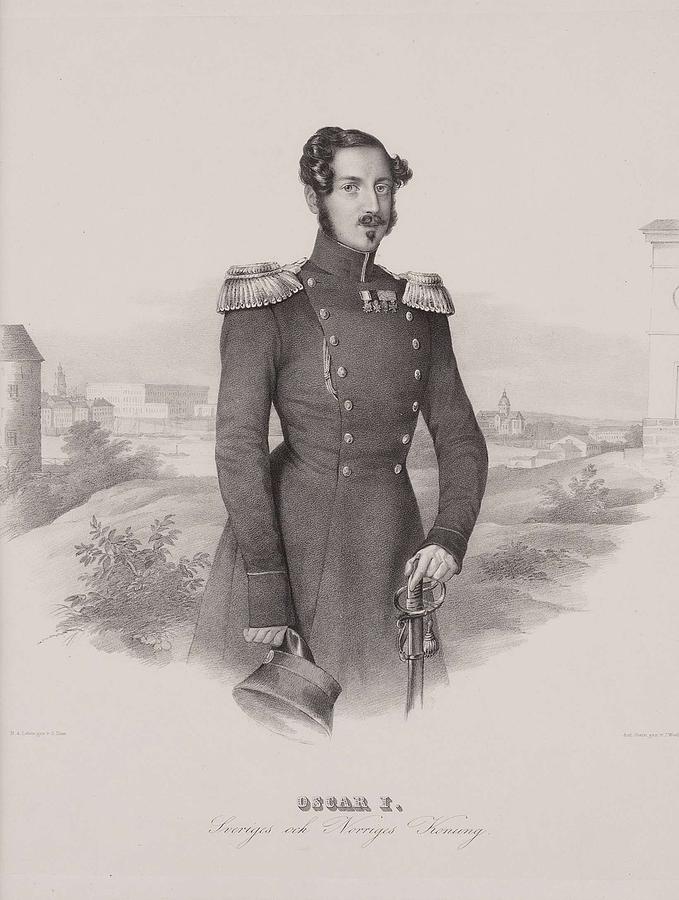 A Lithograph Depicting King Oscar I Of Sweden And Norway Circa 1840-42 ...