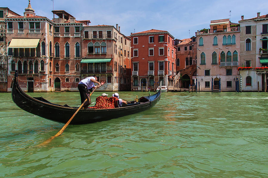 A Lone Gondola On Grand Canal, Venice Photograph by Tu Xa Ha Noi