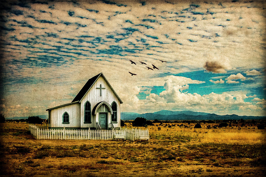 A Lone Prairie Church Photograph by Lou Novick