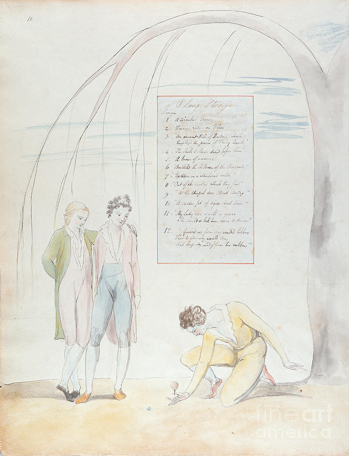 a Long Story, Design 22 For the Poems Of Thomas Gray, 1797-98 Painting by William Blake