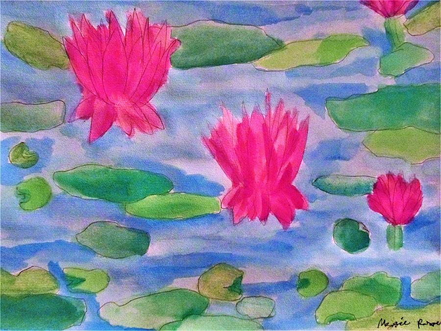 A Lotus Pond Painting by Maggie Russell - Fine Art America