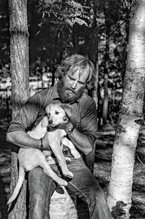 A Man And His Dog 2 Bw Photograph