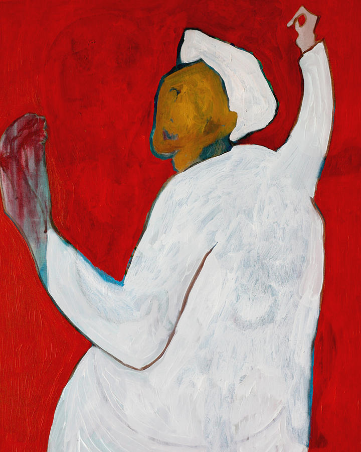 A man being attacked Painting by Edgeworth Johnstone