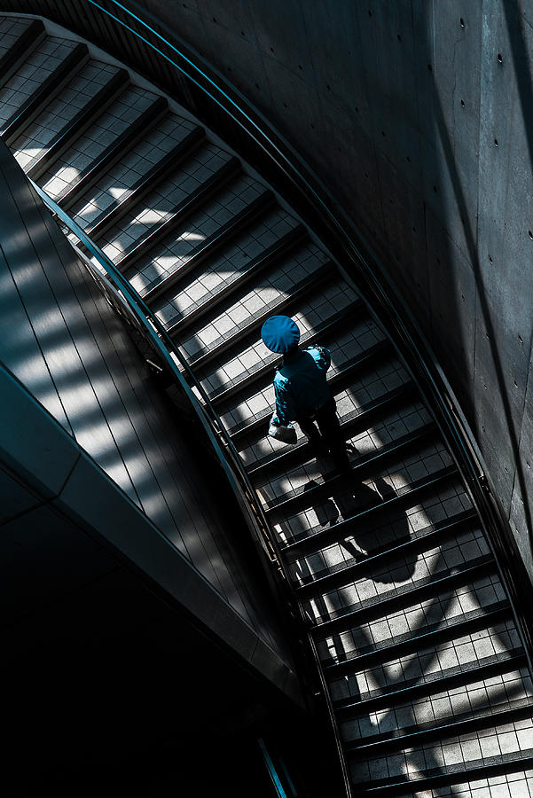 Hat Photograph - A Man Of Blue Hat by Tetsuya Hashimoto