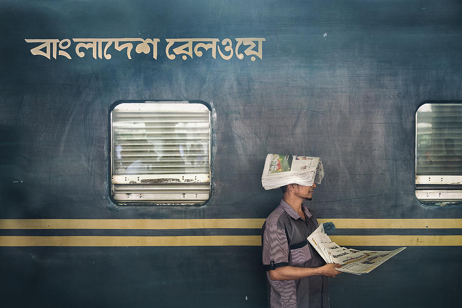 Train Photograph - A Man With News... by Rahat Amin Chowdhury