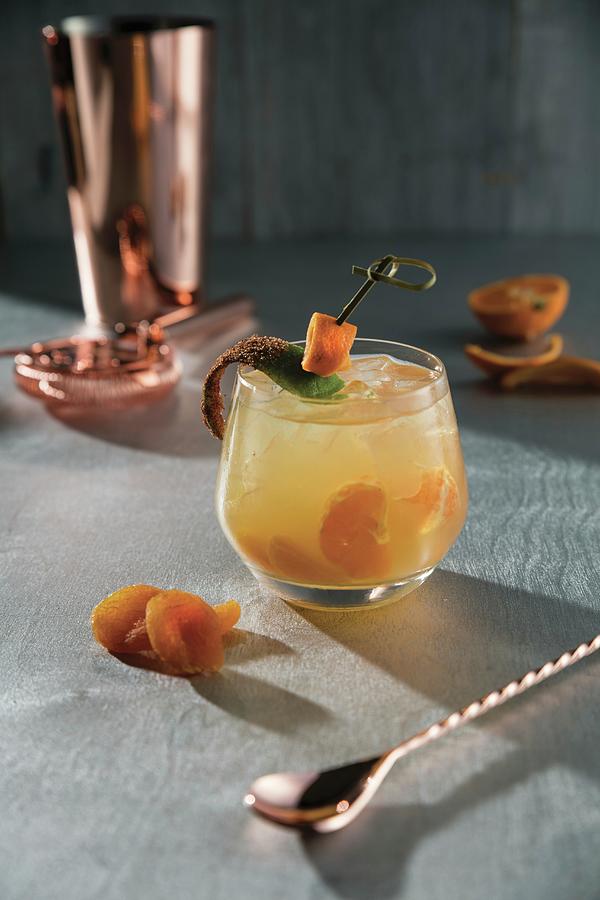 A Mandarin Margarita With Copper Bar Utensils chile Photograph by Cindy Haigwood