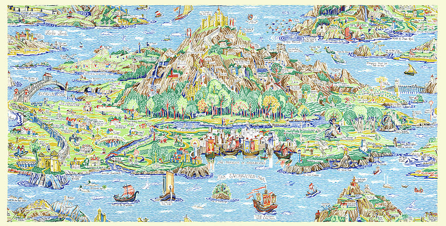 Fantasy Painting - A Map of Fairyland by Bernard Sleigh