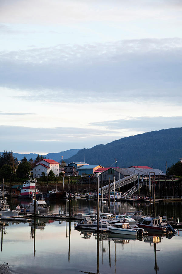 A Marina At Dusk Near In The Town Of Photograph by Michael Hanson