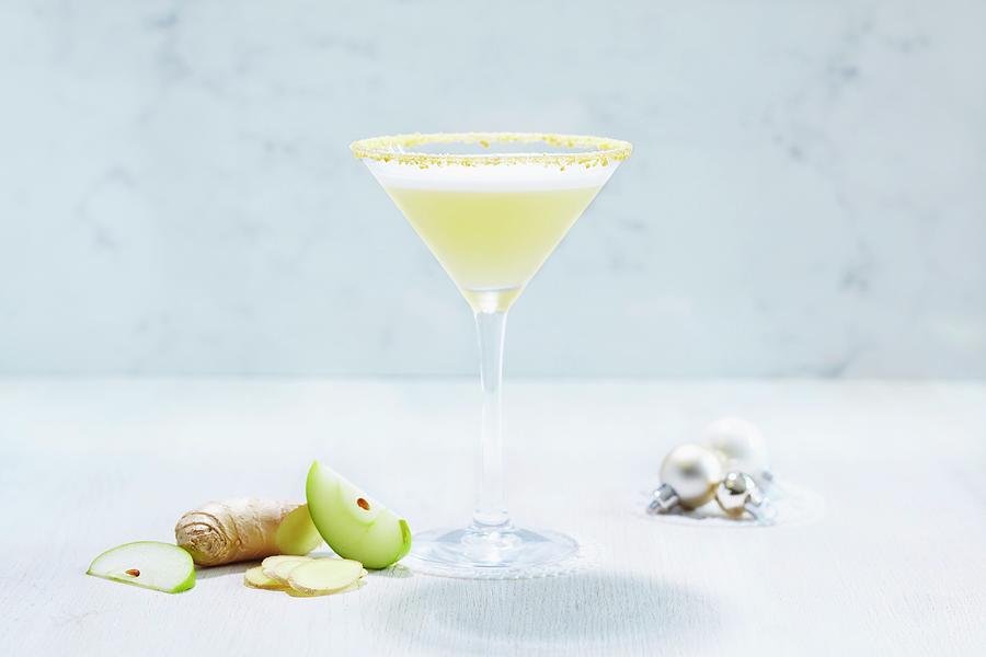 A Martini Cocktail With Ginger And Apple christmas Photograph by Charlotte Tolhurst
