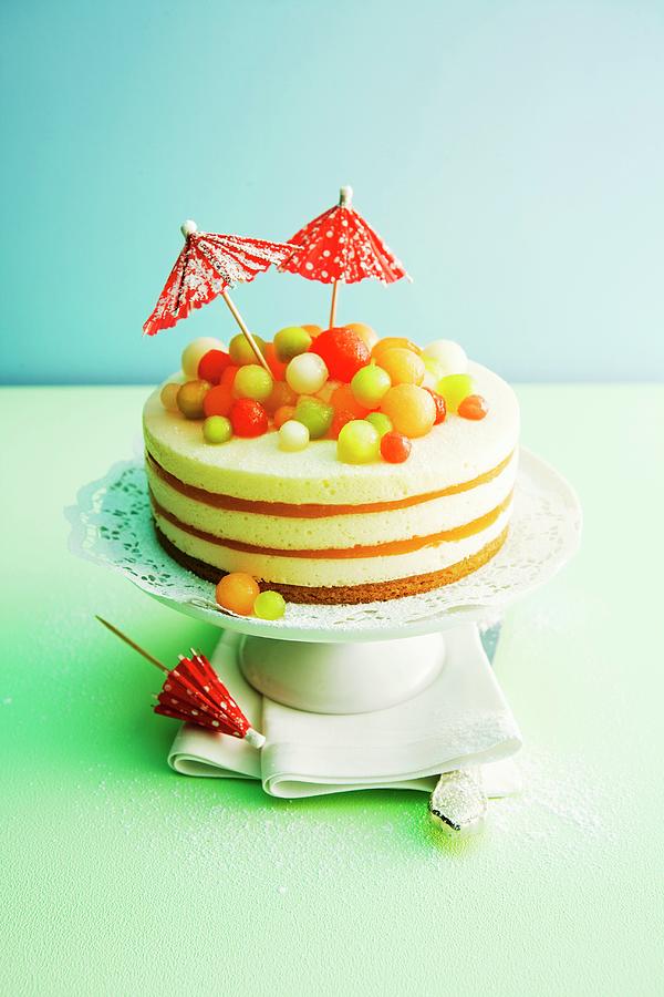 A Melon And Champagne Cream Cake Photograph by Michael Wissing