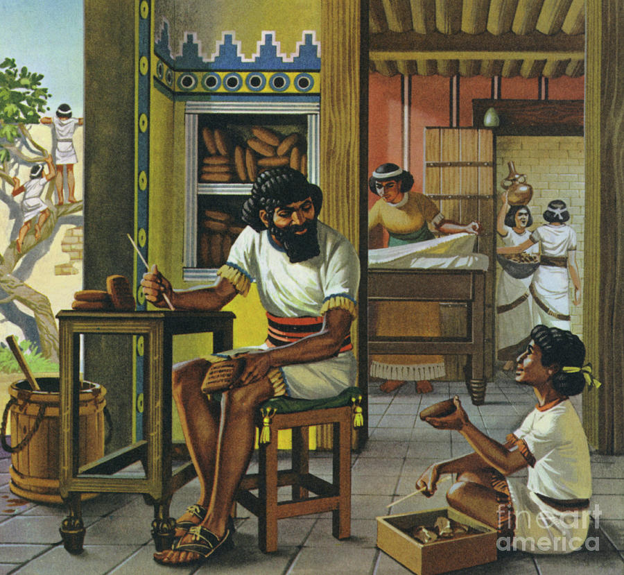 A merchant in Babylon Painting by Angus McBride