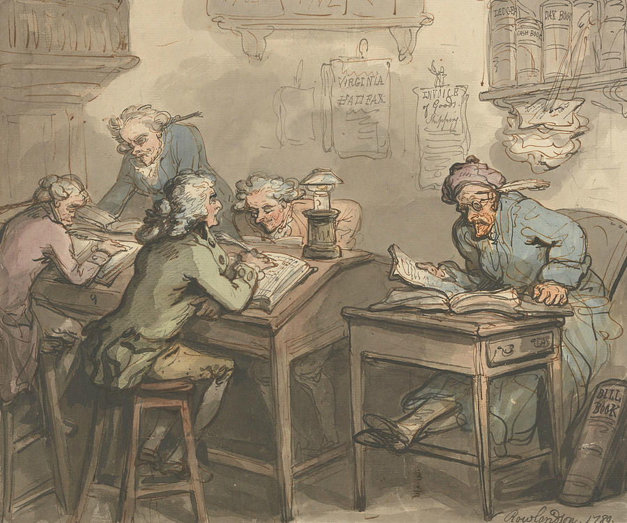 A Merchant's Office Drawing by Thomas Rowlandson Fine Art America