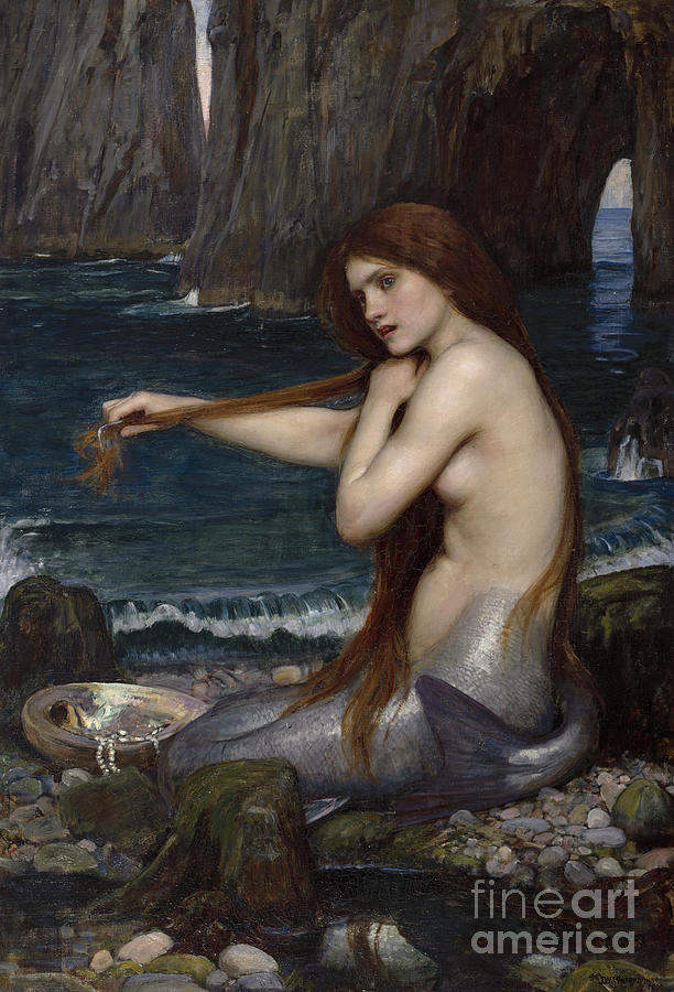 Mermaid Painting - A Mermaid, 1900 by John William Waterhouse