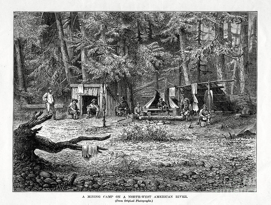 A Mining Camp On A North-west American Drawing by Print Collector