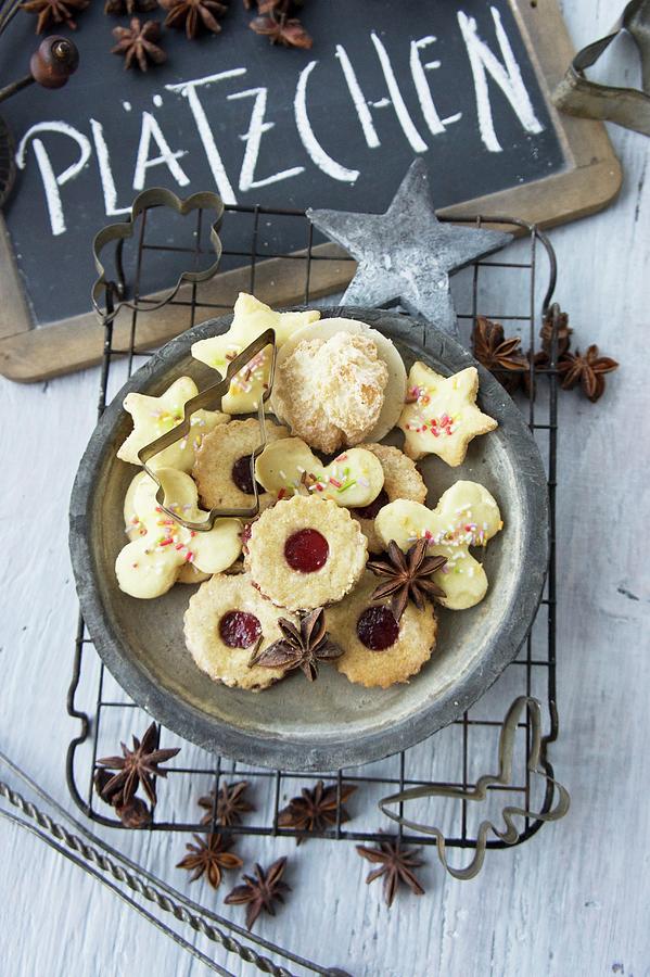 A Mixed Cookie Platter For Christmas Photograph by Martina Schindler