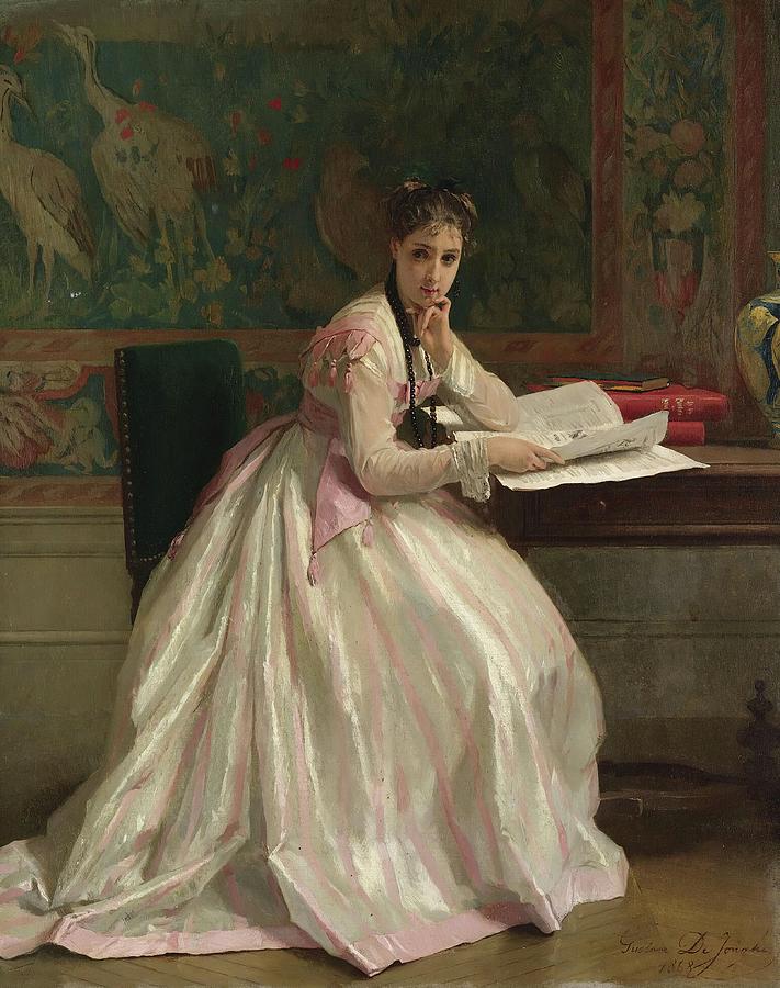 A Moment Of Distraction Painting by Gustave Leonard de Jonghe A Moment Of Distraction Painting by Gustave Leonard de Jonghe