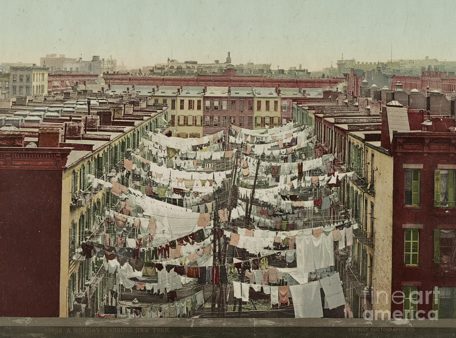 A Monday Washing, New York, C.1900 Photograph by Detroit Photographic Co.