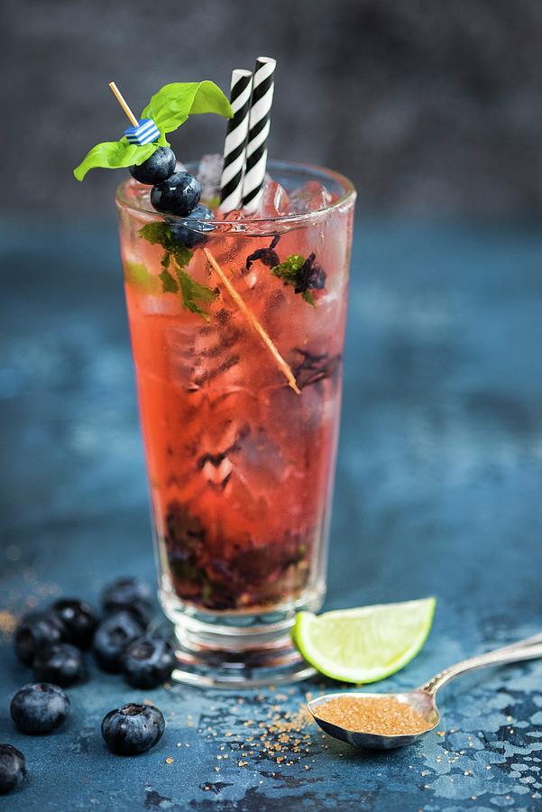 A Moscow Mule With Blueberries Photograph by Lucy Parissi