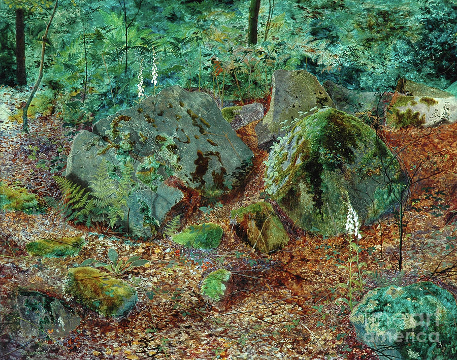 A Mossy Glen, 1864 Painting by John Atkinson Grimshaw