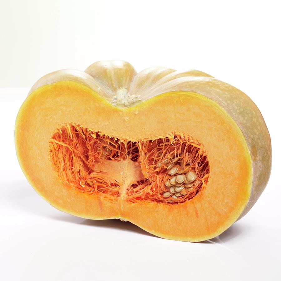 A Muscat Pumpkin Cut In Half Photograph by Dirk Przibylla