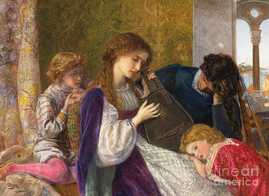 Arthur Hughes Painting - A Music Party, 1864 by Arthur Hughes