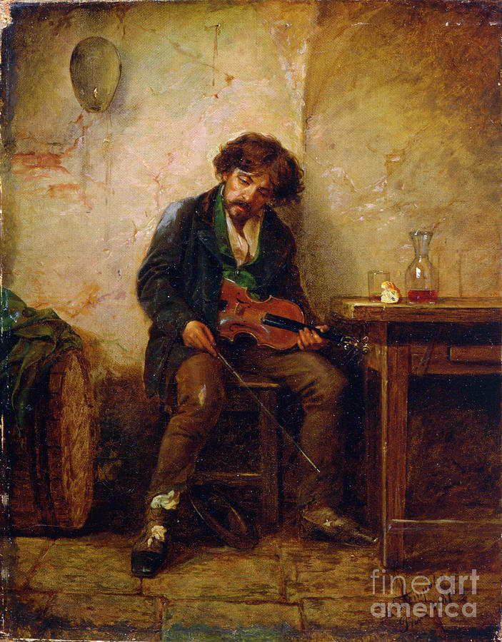 A Musician, 1876. Artist Nikolai Drawing by Heritage Images