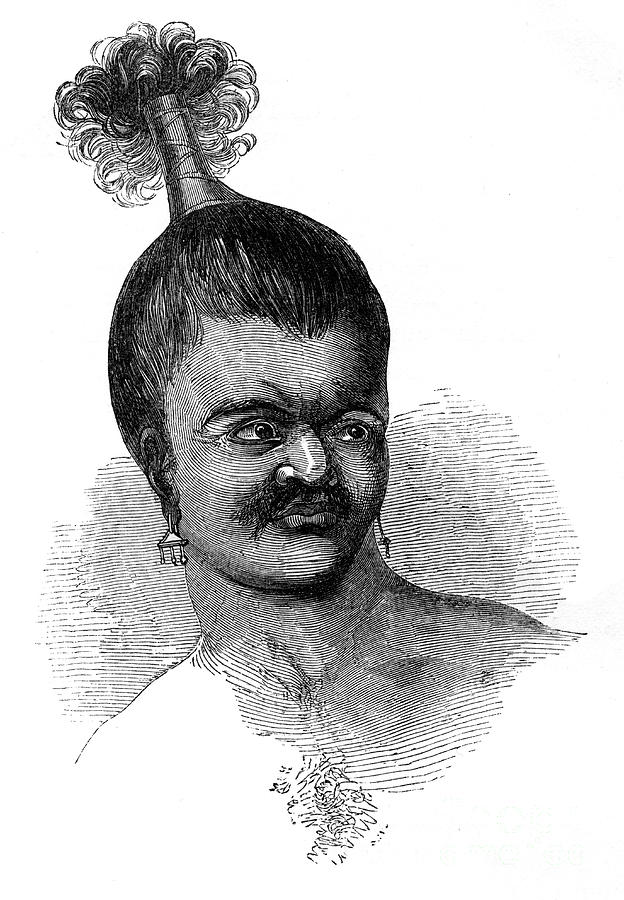 A Native Of Omdai Island, 1848 Drawing by Print Collector