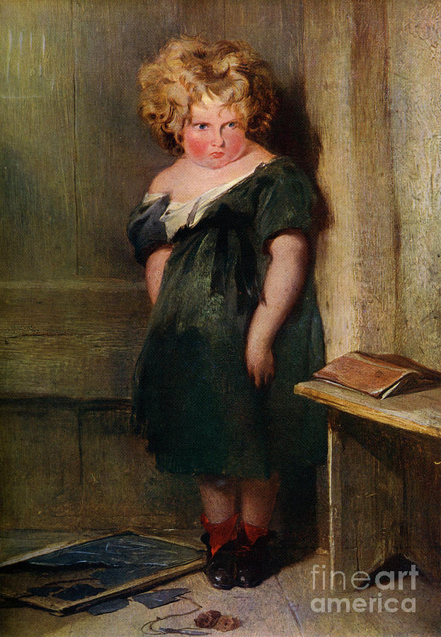 A Naughty Child, 19th Century Drawing by Print Collector