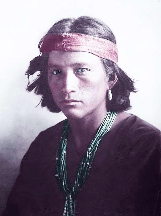 A Navajo Boy 1907 by Karl Moon 1878-1914 Infrared art by Ahmet Asar ...