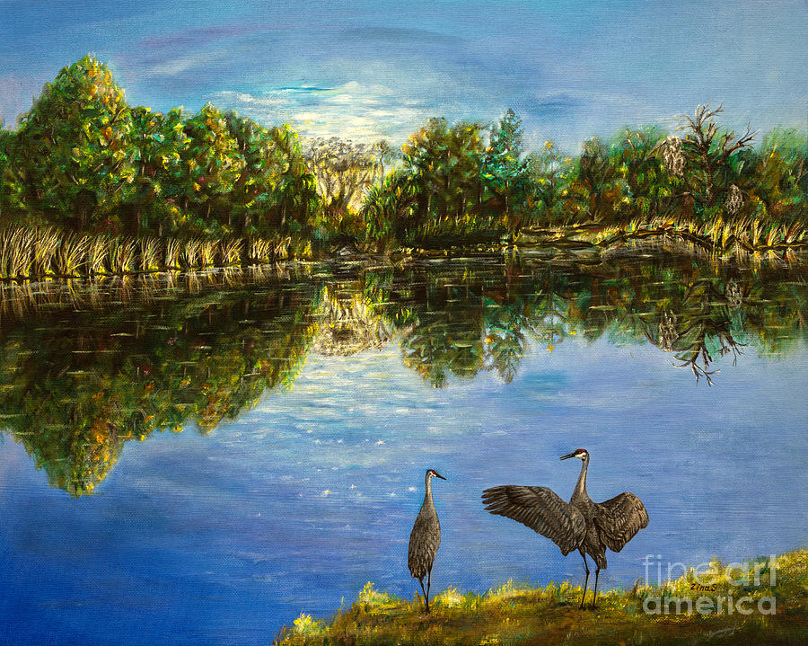 Bird Painting - A new day begins by Zina Stromberg