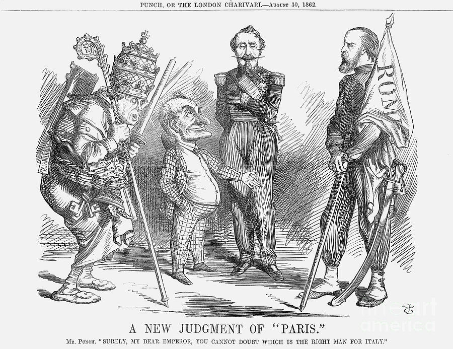 A New Judgement Of Paris, 1862. Artist Drawing by Print Collector A New Judgement Of Paris, 1862. Artist Drawing by Print Collector