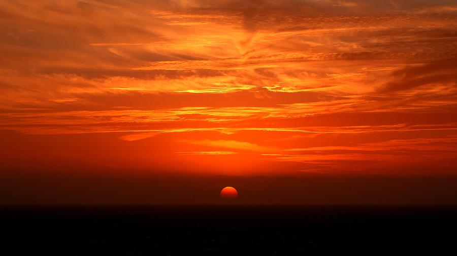 Sunset Photograph - A Nice Shade Of Orange At Sunset by Ocean View Photography