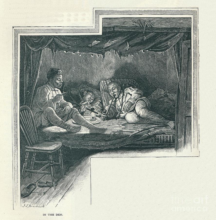 A Night In An Opium Den, 1891 Drawing by Print Collector