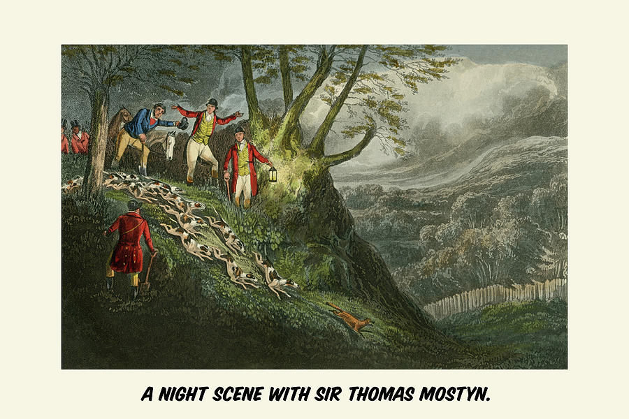 A Night Scene with Sir Thomas Mostyn Painting by Henry Alken - Fine Art